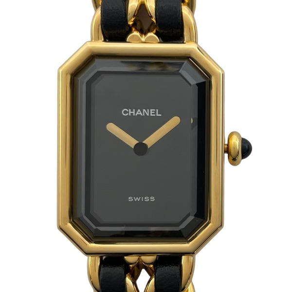 シャネル CHANEL プルミエールS H0001 ブラック GP レディース 腕時計