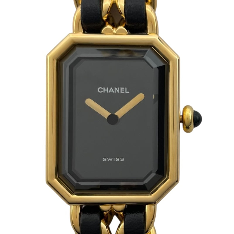 シャネル CHANEL プルミエールS H0001 ブラック GP レディース 腕時計