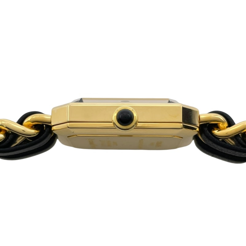 シャネル CHANEL プルミエールS H0001 ブラック GP レディース 腕時計
