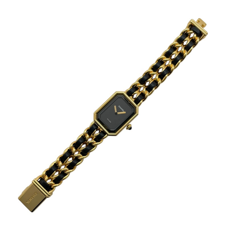 シャネル CHANEL プルミエールS H0001 ブラック GP レディース 腕時計
