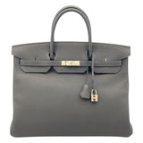 エルメス HERMES バーキン40 C刻 グラファイト SV金具 トゴ メンズ ハンドバッグ