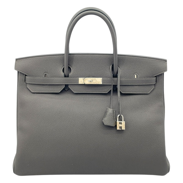 エルメス HERMES バーキン40 C刻 グラファイト SV金具 トゴ メンズ ハンドバッグ