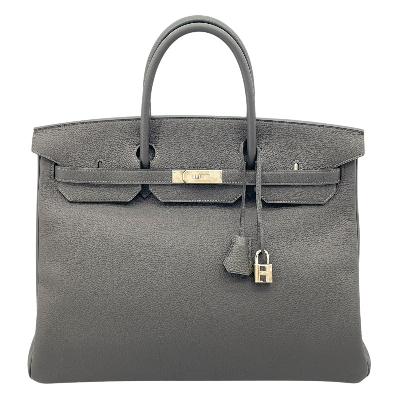 エルメス HERMES バーキン40 C刻 グラファイト SV金具 トゴ メンズ ハンドバッグ