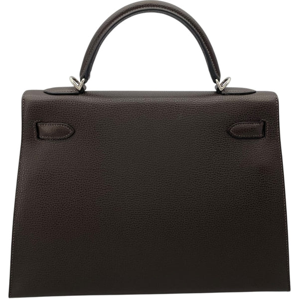 エルメス HERMES ケリー32 外縫い □K刻 エベンヌ リエジェ レディース ハンドバッグ