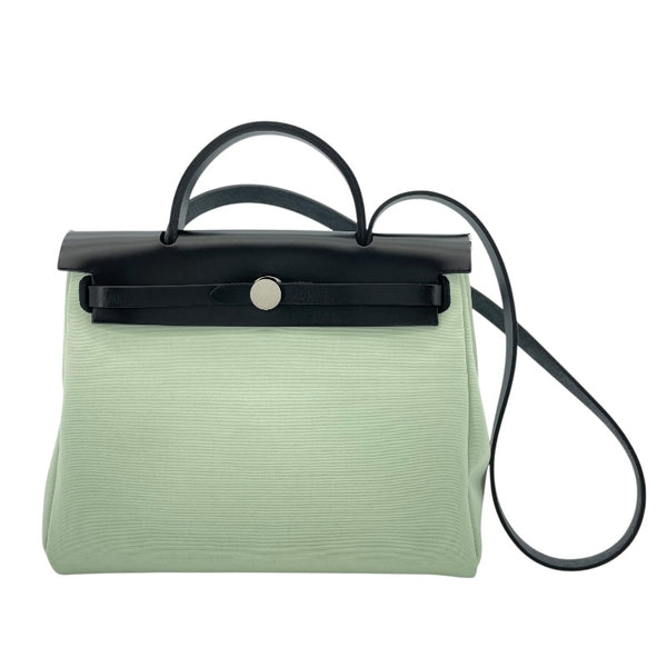 エルメス HERMES エールバッグジップPM ルトゥルネ W刻 ミント SV金具 トワル/ヴァッシュハンター レディース ハンドバッグ