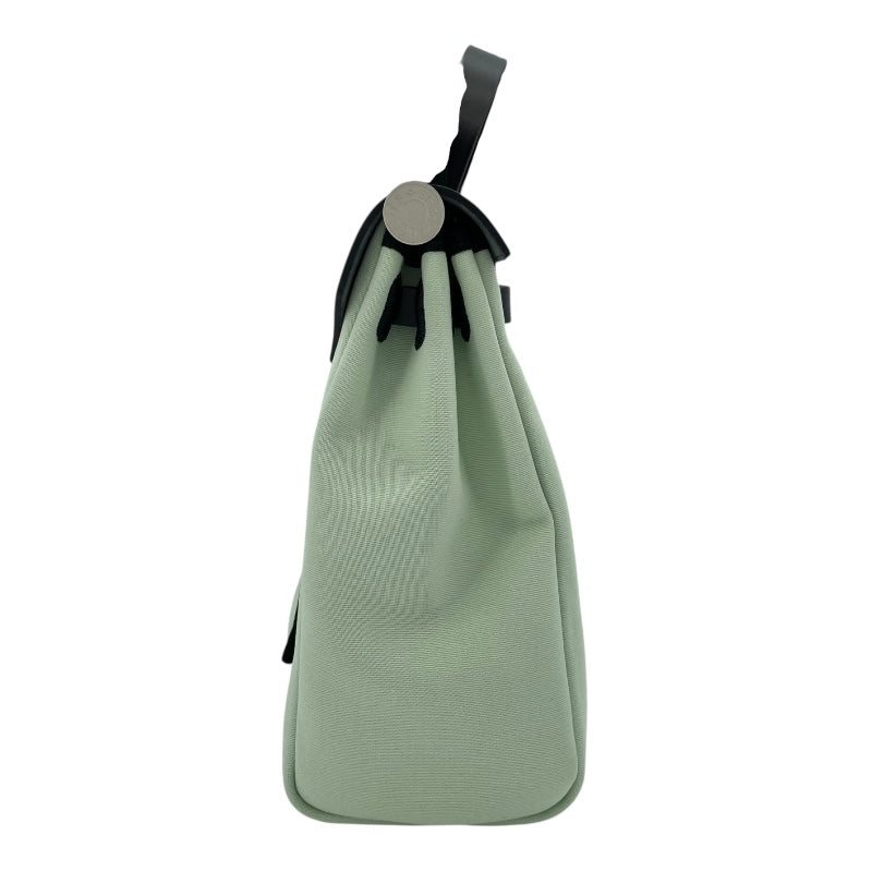 エルメス HERMES エールバッグジップPM ルトゥルネ W刻 ミント SV金具 トワル/ヴァッシュハンター レディース ハンドバッグ