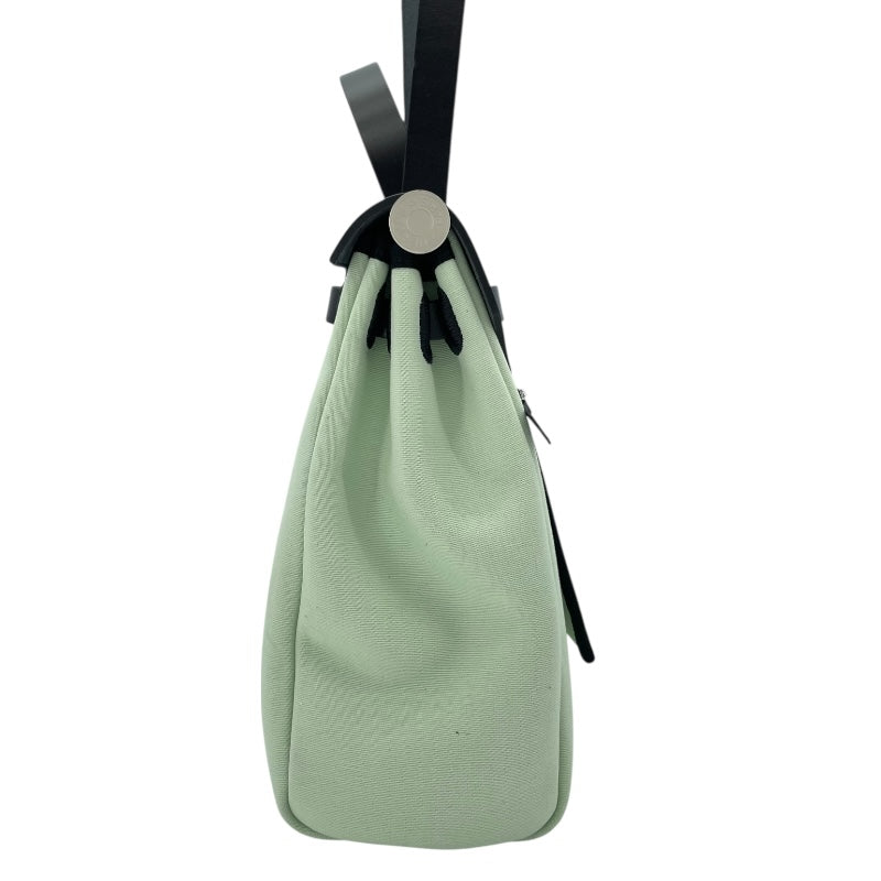 エルメス HERMES エールバッグジップPM ルトゥルネ W刻 ミント SV金具 トワル/ヴァッシュハンター レディース ハンドバッグ