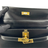 エルメス HERMES ケリー28 外縫い □C刻 ブラック GD金具 ボックスカーフ レディース ショルダーバッグ