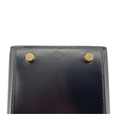 エルメス HERMES ケリー28 外縫い □C刻 ブラック GD金具 ボックスカーフ レディース ショルダーバッグ