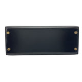 エルメス HERMES ケリー28 外縫い □C刻 ブラック GD金具 ボックスカーフ レディース ショルダーバッグ