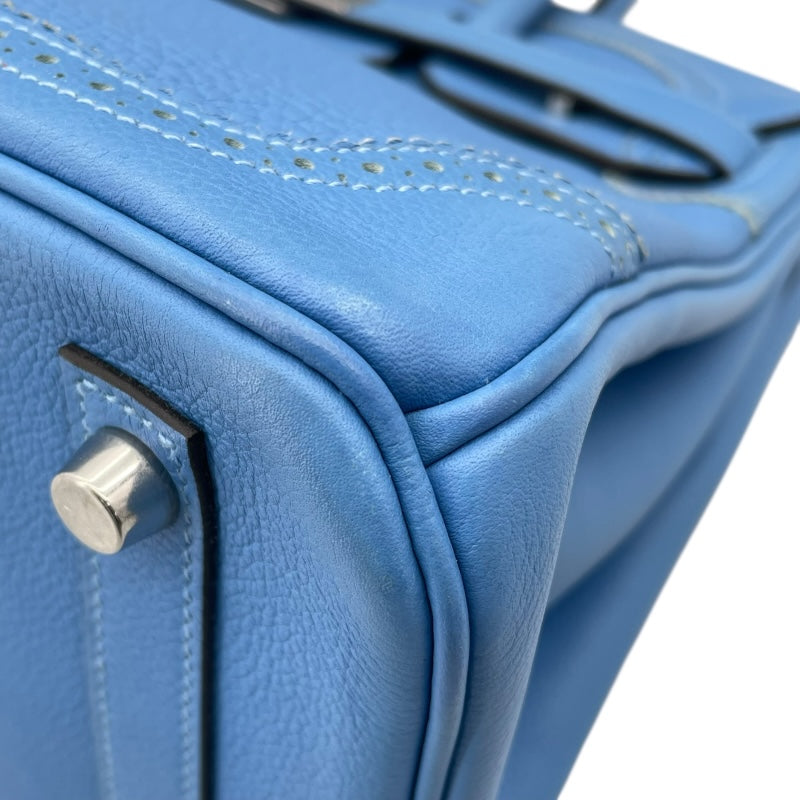 エルメス HERMES バーキン30 ギリーズ A刻 ブルーパラダイス SV金具 トリヨン レディース ハンドバッグ