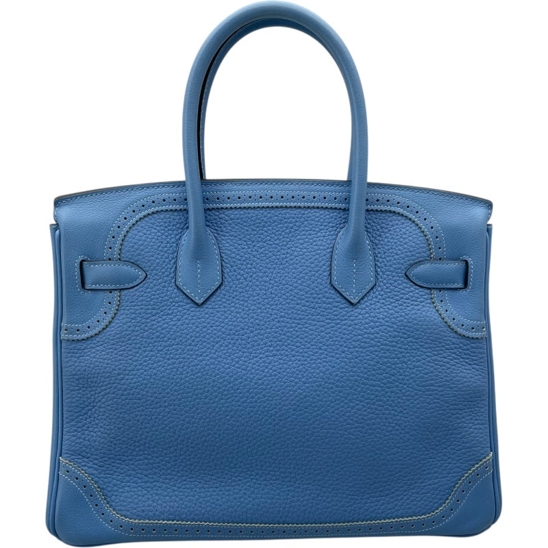 エルメス HERMES バーキン30 ギリーズ A刻 ブルーパラダイス SV金具 トリヨン レディース ハンドバッグ
