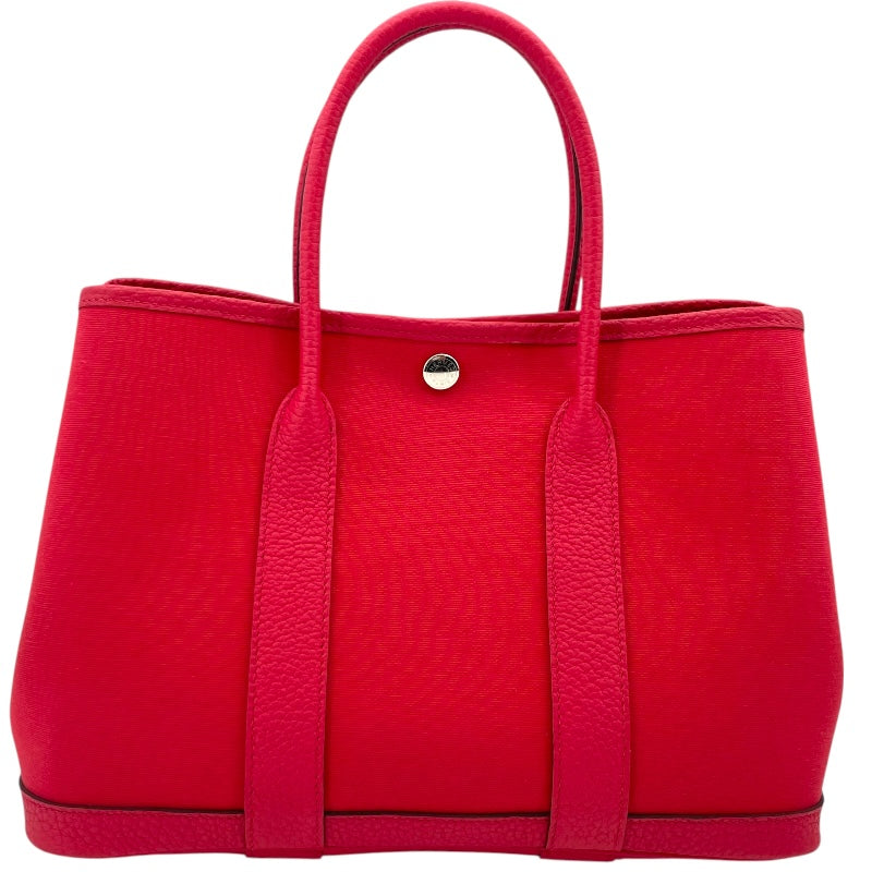 エルメス HERMES ガーデンパーティTPM B刻印 (2023年製) ピンク　シルバー金具 トワル レディース ハンドバッグ