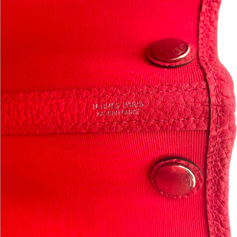 エルメス HERMES ガーデンパーティTPM B刻印 (2023年製) ピンク　シルバー金具 トワル レディース ハンドバッグ