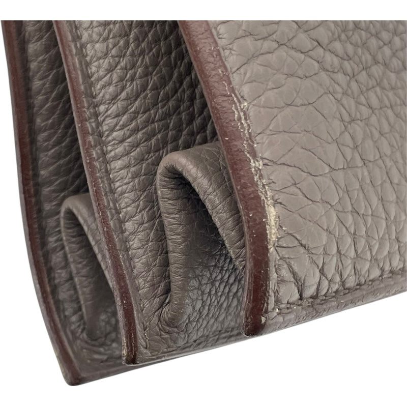 エルメス HERMES サックアデペッシュ38□ □Q刻 エタン SV金具 トゴ メンズ ハンドバッグ