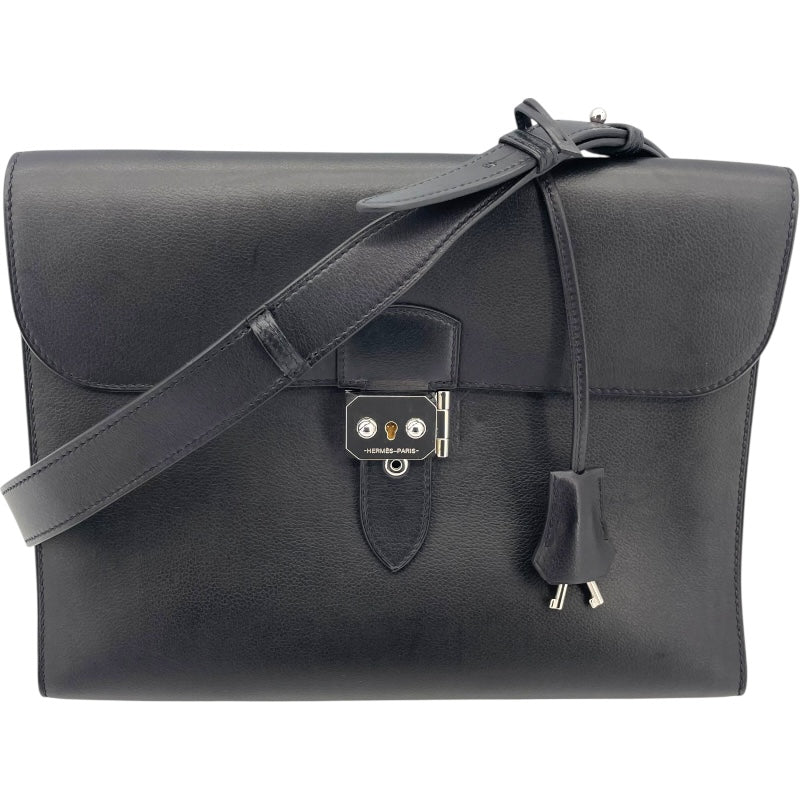 エルメス HERMES サックアデぺッシュ27 Z刻印 ブラック エバーカラー レディース ショルダーバッグ