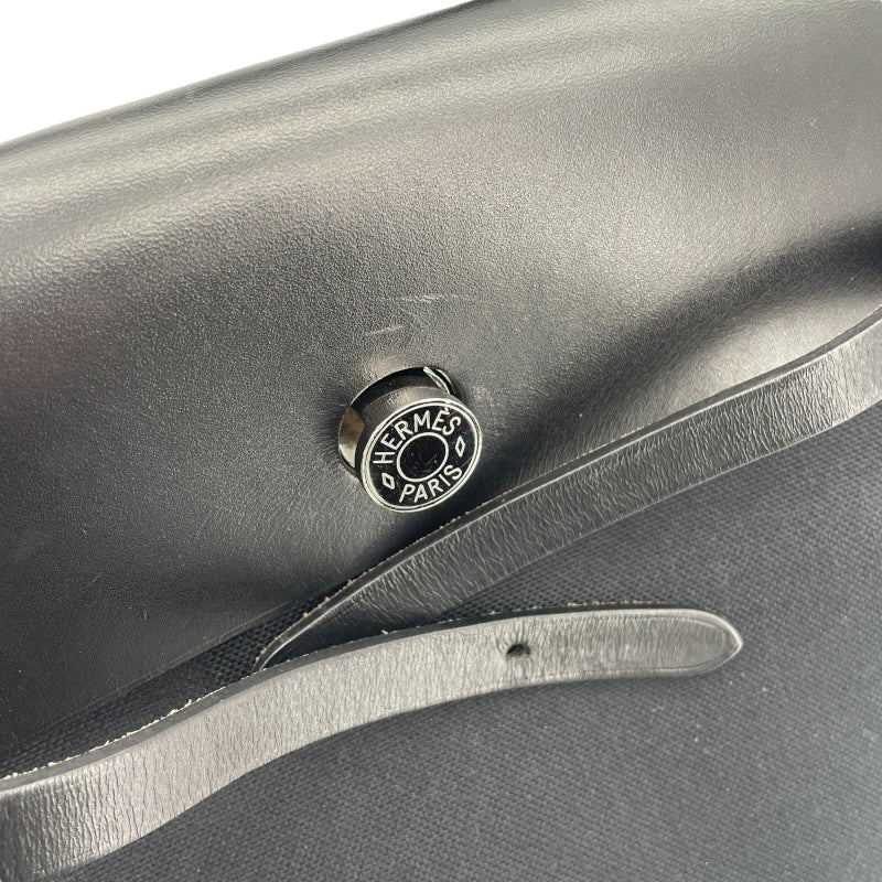 エルメス HERMES エールバッグジップアドPM D刻 ブラック SV金具 トワル/ヴァッシュハンター レディース リュック・デイパック