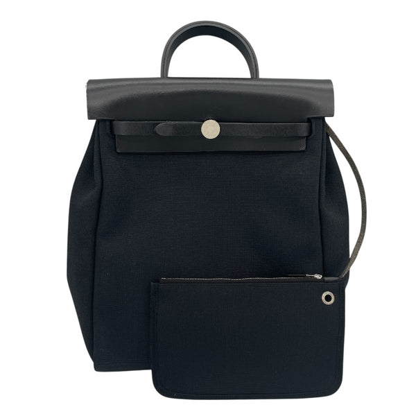 エルメス HERMES エールバッグジップアドPM D刻 ブラック SV金具 トワル/ヴァッシュハンター レディース リュック・デイパック