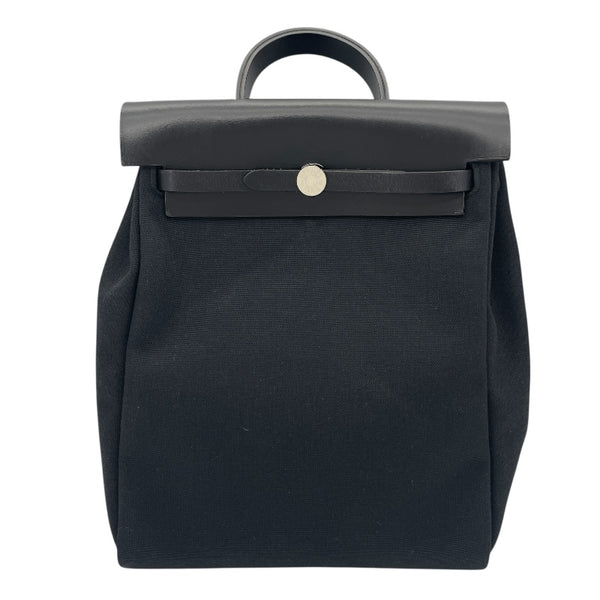 エルメス HERMES エールバッグジップアドPM D刻 ブラック SV金具 トワル/ヴァッシュハンター レディース リュック・デイパック