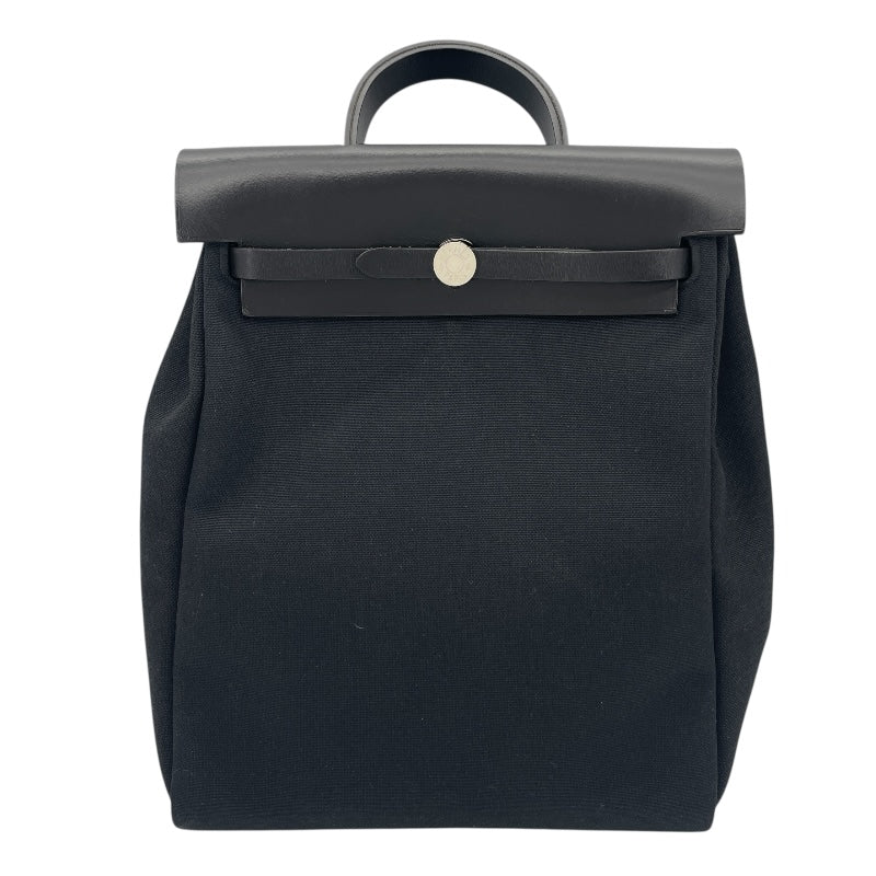 エルメス HERMES エールバッグジップアドPM D刻 ブラック SV金具 トワル/ヴァッシュハンター レディース リュック・デイパック