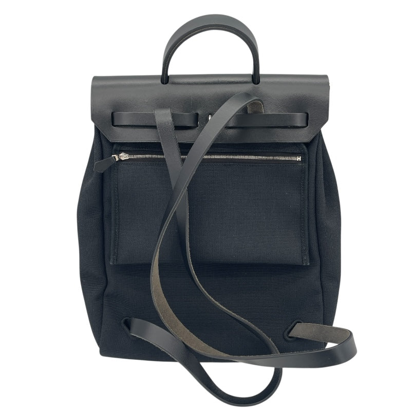 エルメス HERMES エールバッグジップアドPM D刻 ブラック SV金具 トワル/ヴァッシュハンター レディース リュック・デイパック