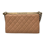 シャネル CHANEL 2.55 ショルダーバッグ 17番台 ピンクベージュ GD金具 ラム レディース