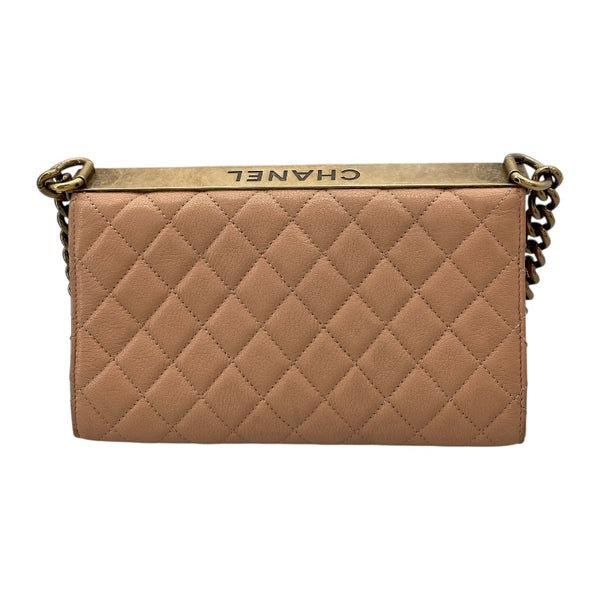 シャネル CHANEL 2.55 ショルダーバッグ 17番台 ピンクベージュ GD金具 ラム レディース