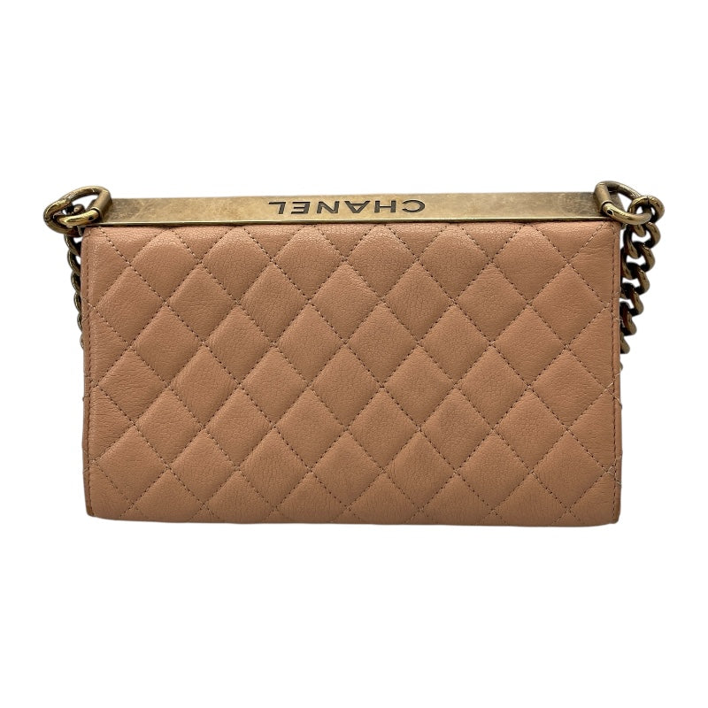 シャネル CHANEL 2.55 ショルダーバッグ 17番台 ピンクベージュ GD金具 ラム レディース