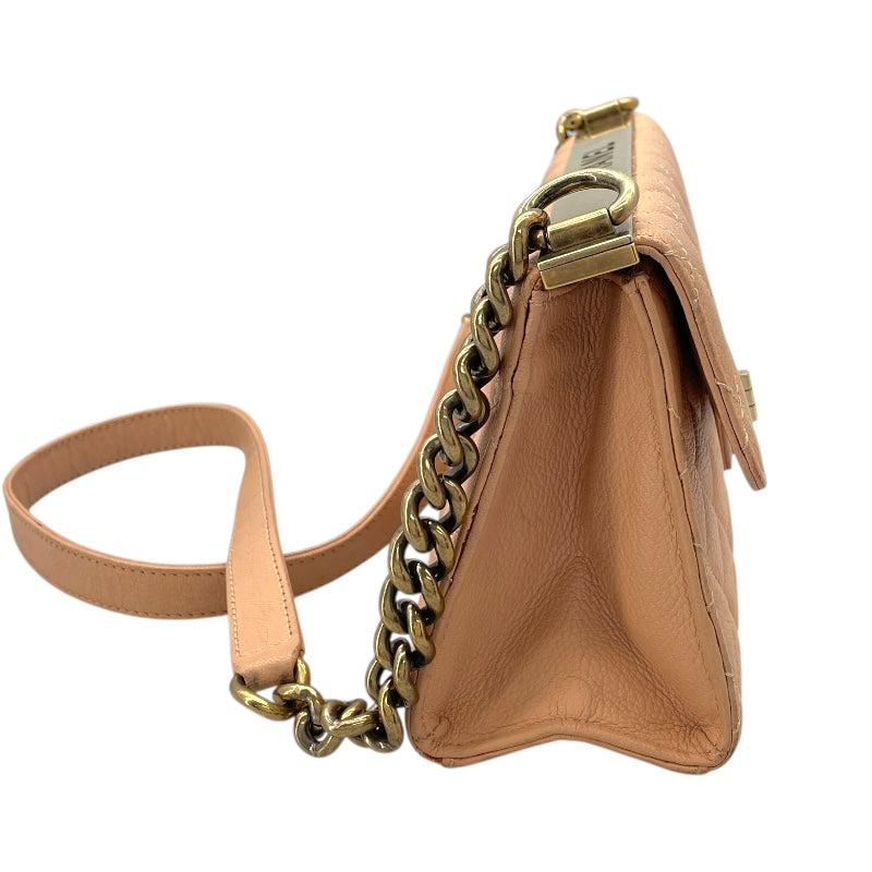 シャネル CHANEL 2.55 ショルダーバッグ 17番台 ピンクベージュ GD金具 ラム レディース