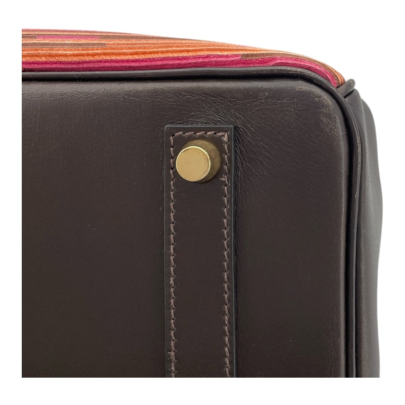 エルメス HERMES バーキン35 ヴィブラード □G刻 エベンヌ マットGD金具 ボックスカーフ レディース ハンドバッグ