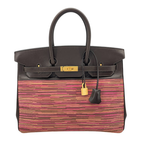 エルメス HERMES バーキン35 ヴィブラード □G刻 エベンヌ マットGD金具 ボックスカーフ レディース ハンドバッグ