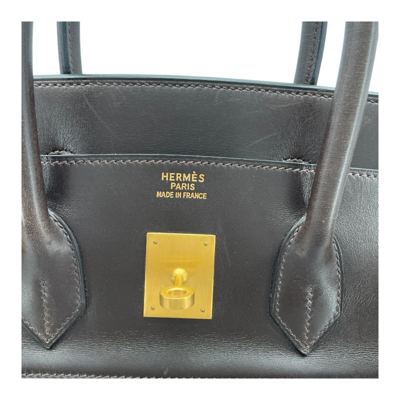 エルメス HERMES バーキン35 ヴィブラード □G刻 エベンヌ マットGD金具 ボックスカーフ レディース ハンドバッグ