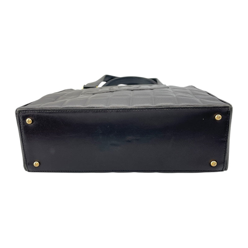 シャネル CHANEL チョコバー トートバッグ A17809 7番台 ブラック GD金具 ラムスキン レディース トートバッグ