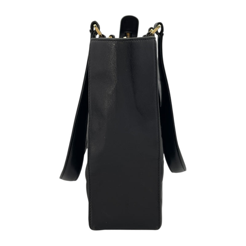 シャネル CHANEL チョコバー トートバッグ A17809 7番台 ブラック GD金具 ラムスキン レディース トートバッグ