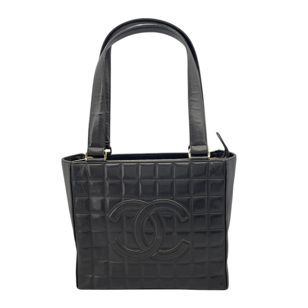 シャネル CHANEL チョコバー トートバッグ A17809 7番台 ブラック GD金具 ラムスキン レディース トートバッグ