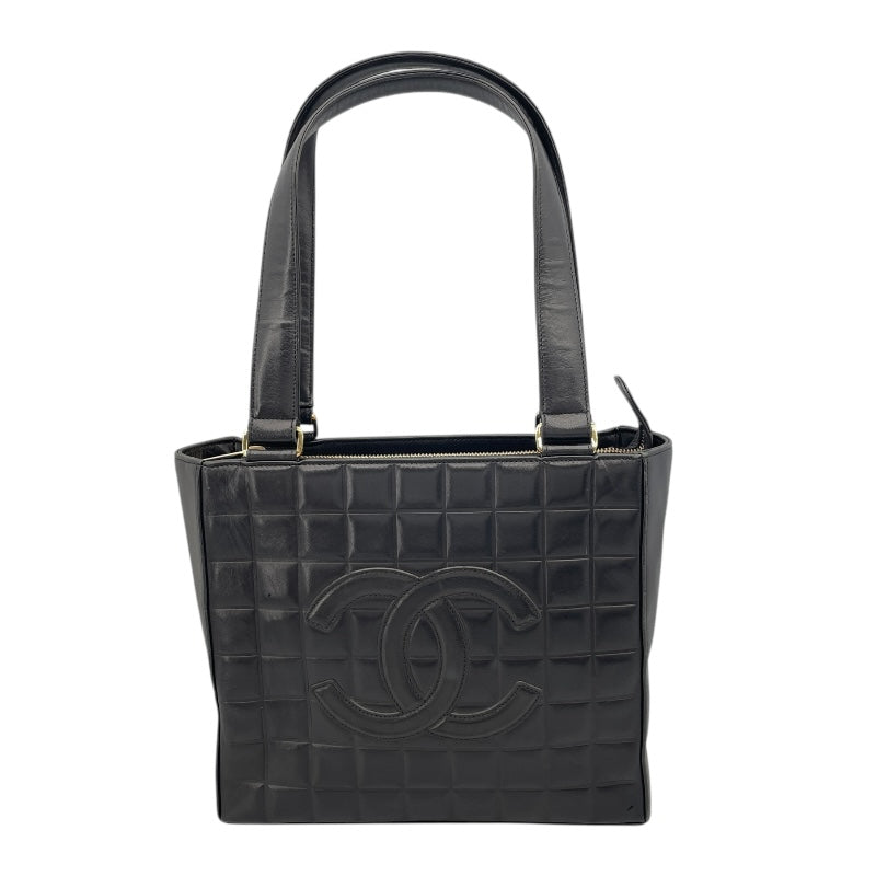 シャネル CHANEL チョコバー トートバッグ A17809 7番台 ブラック GD金具 ラムスキン レディース トートバッグ