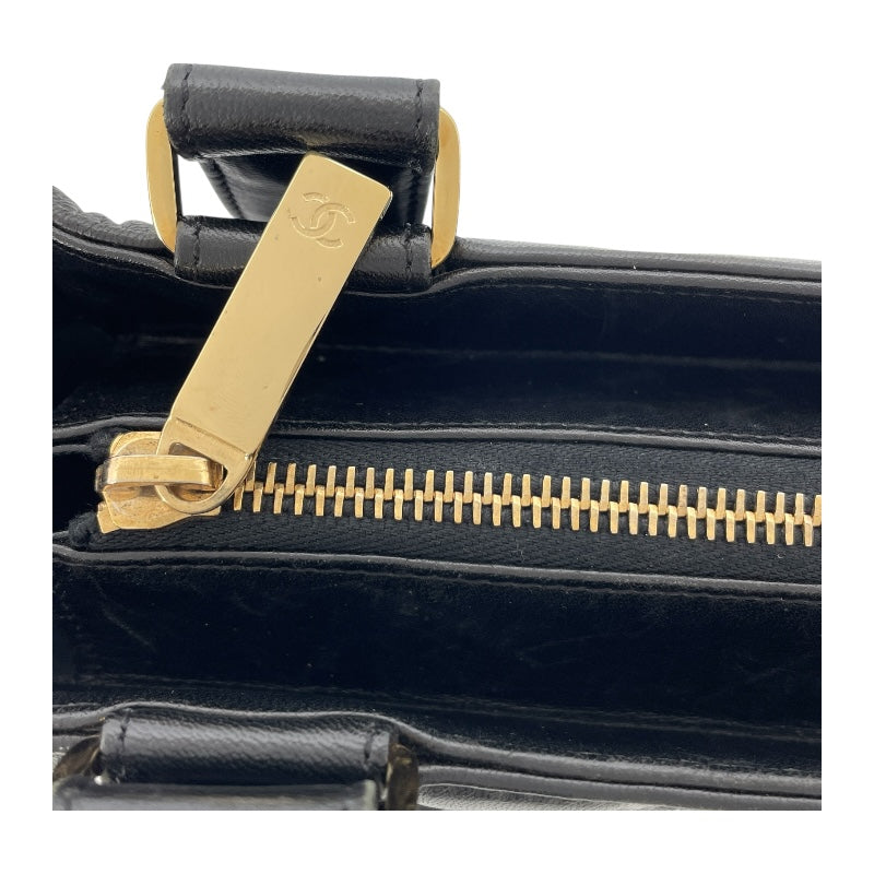 シャネル CHANEL チョコバー トートバッグ A17809 7番台 ブラック GD金具 ラムスキン レディース トートバッグ