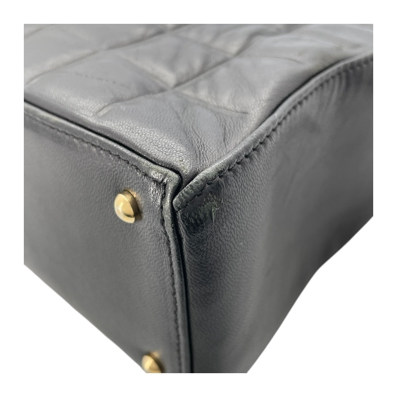 シャネル CHANEL チョコバー トートバッグ A17809 7番台 ブラック GD金具 ラムスキン レディース トートバッグ