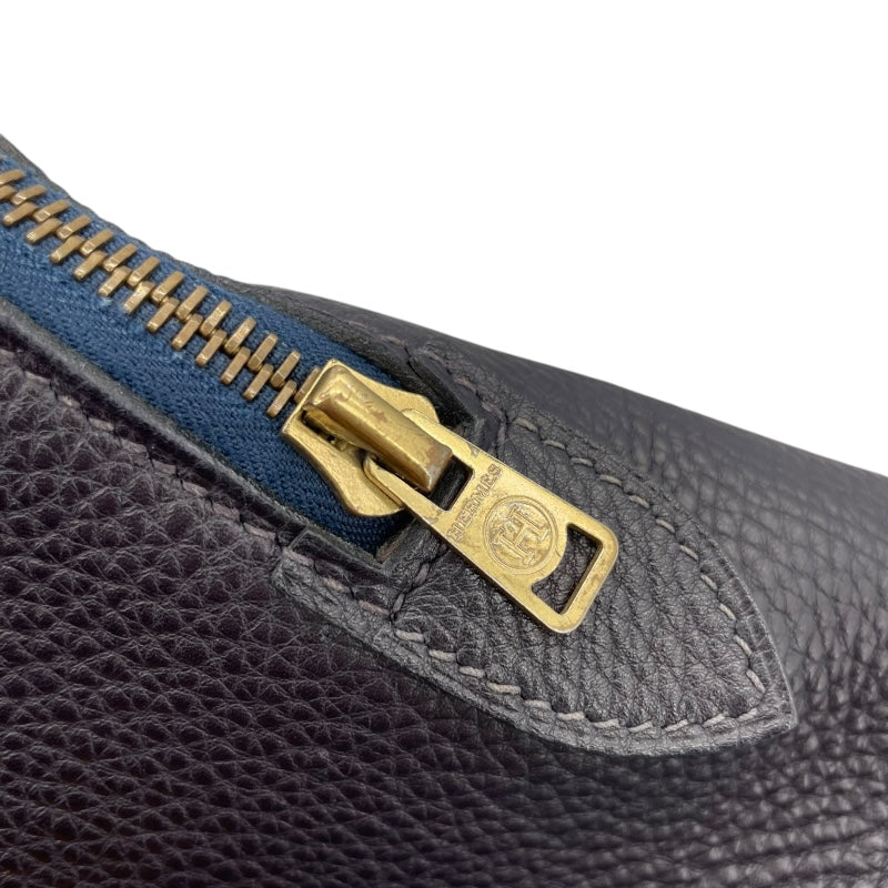 エルメス HERMES ヴィクトリア □B刻 レッドxブラウン GD金具 ウール ユニセックス ショルダーバッグ