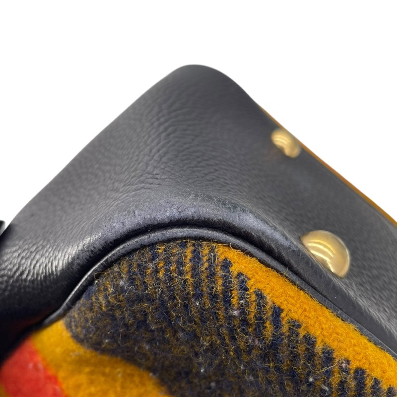 エルメス HERMES ヴィクトリア □B刻 レッドxブラウン GD金具 ウール ユニセックス ショルダーバッグ