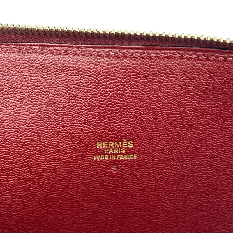 エルメス HERMES エスカバーダ □P刻 ルージュアッシュ GD金具 ボックスカーフ レディース ハンドバッグ