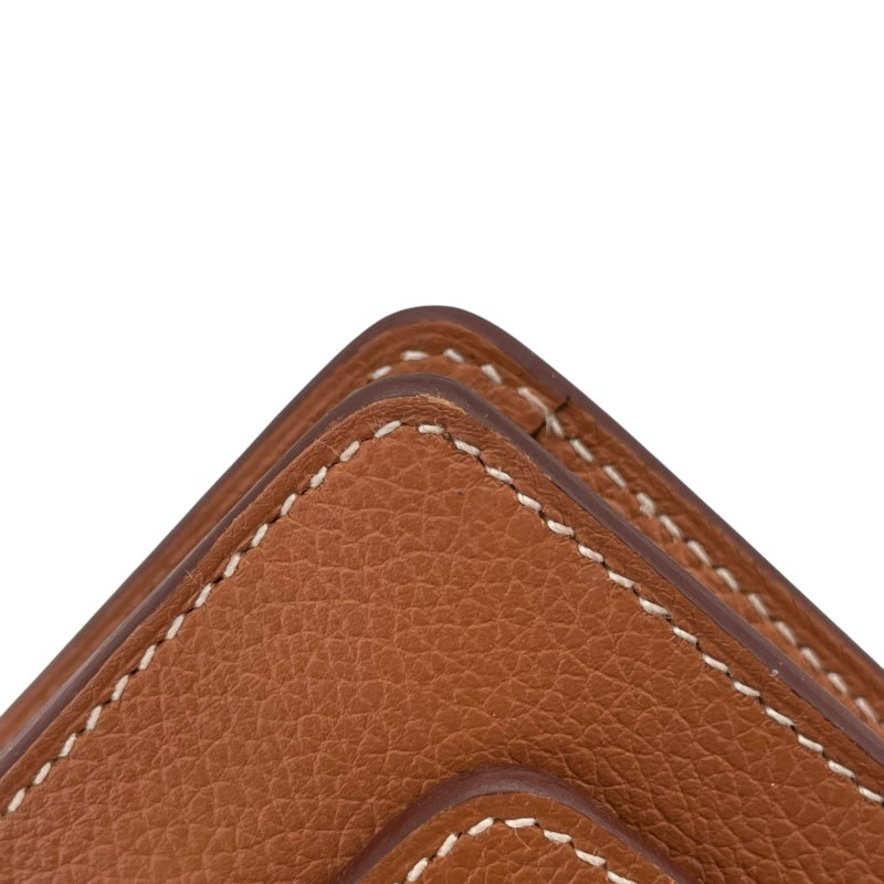 エルメス HERMES ロウリス ルリ スリム Z刻 ゴールド GD金具 エバーカラー レディース 二つ折り財布