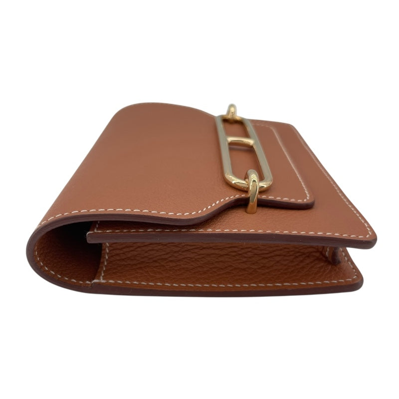 エルメス HERMES ロウリス ルリ スリム Z刻 ゴールド GD金具 エバーカラー レディース 二つ折り財布