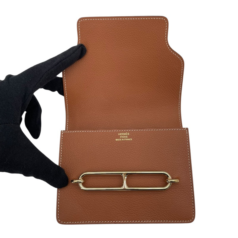 エルメス HERMES ロウリス ルリ スリム Z刻 ゴールド GD金具 エバーカラー レディース 二つ折り財布