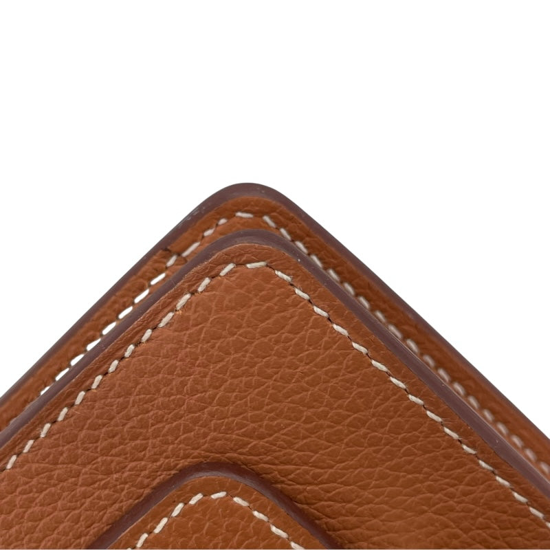 エルメス HERMES ロウリス ルリ スリム Z刻 ゴールド GD金具 エバーカラー レディース 二つ折り財布