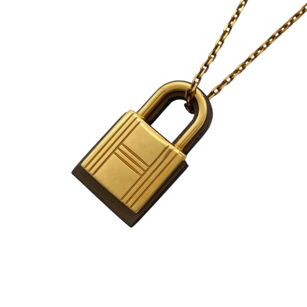 エルメス HERMES オーケリーPM ペンダント エトゥープ GD金具 スイフト/メッキ アクセサリー