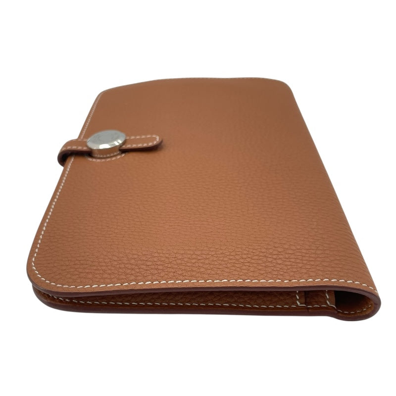 エルメス HERMES ドゴンデュオGM W刻 ゴールド SV金具 トゴ ユニセックス 二つ折り財布