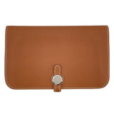 エルメス HERMES ドゴンデュオGM W刻 ゴールド SV金具 トゴ ユニセックス 二つ折り財布