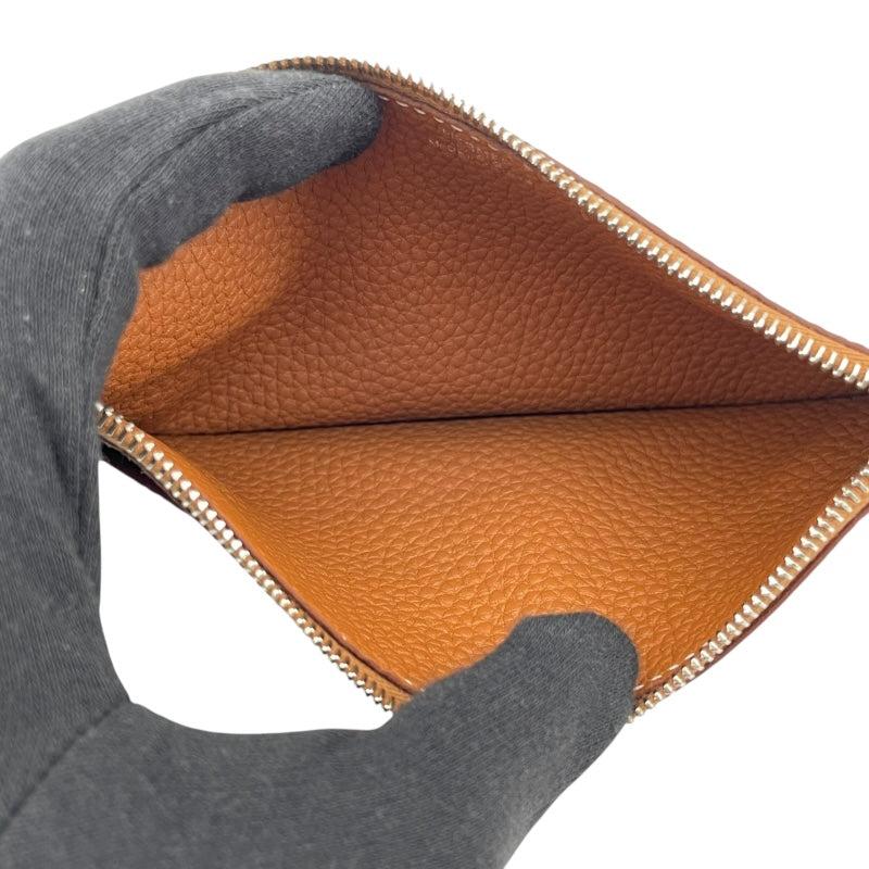 エルメス HERMES ドゴンデュオGM W刻 ゴールド SV金具 トゴ ユニセックス 二つ折り財布