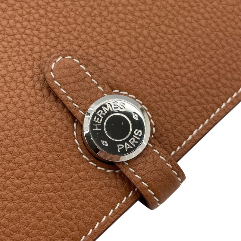 エルメス HERMES ドゴンデュオGM W刻 ゴールド SV金具 トゴ ユニセックス 二つ折り財布